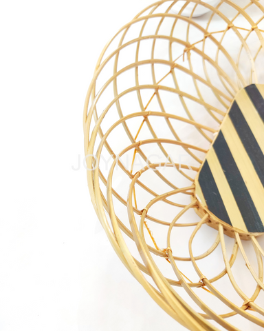 Handmade Bamboo Stick Basket Oval Natural Color 6Pcs