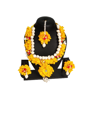 Handmade Weeding Haldi Ceremony Artificial Jewelry Necklace Rupashri Set-Joynagar