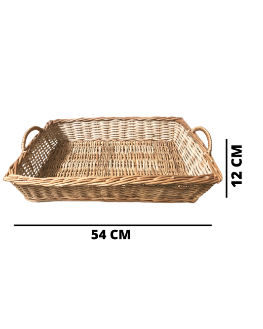 Willow Rectangular Vegetable Tray Basket with Side Handle