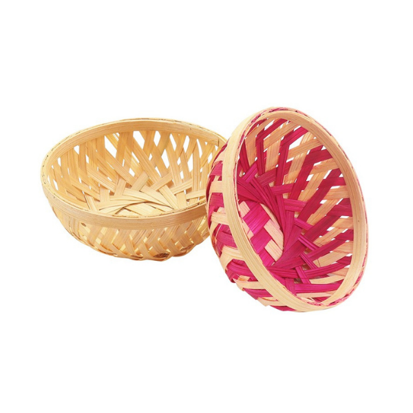 Handmade Bamboo Round Saji / Gift Hamper Basket Set of 5