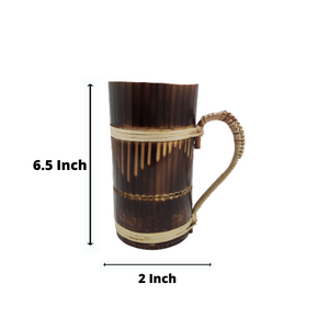 Bamboo handmade beer mug with minakari design. Joynagar-handicraft