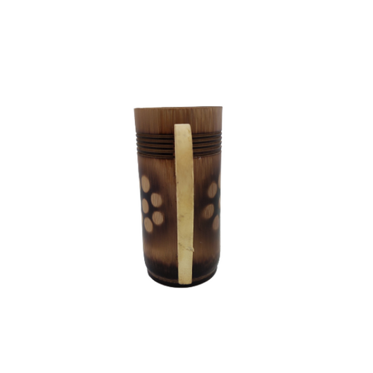 Bamboo handmade beer mug with wooden handle.joynagar - handicraft 