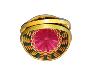 Bamboo saji basket round 8 inch color with handle set of 3 for multipurpose.joynagar handmade