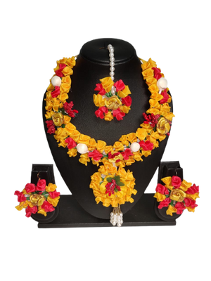 Handmade Weeding Haldi Ceremony Artificial Jewelry Necklace Kohinur Set-Joynagar Handmade