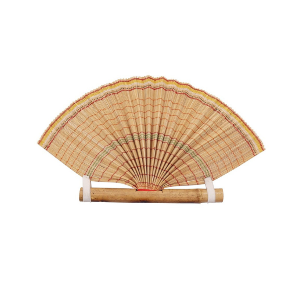 Ecofriendly Bamboo Hand-Fan Multicolor- joynagar handicraft 