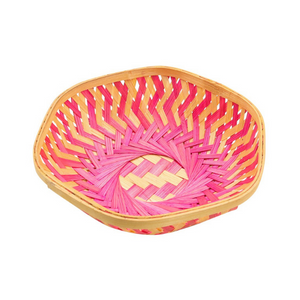 Handmade Bamboo Hexagonal Tokri / Gift Hamper Basket Set of 10 for fruits storage. Joynagar-handicraft