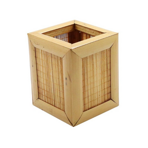 Handmade Bamboo Rectangular Pen Stand Natural Color 2 pcs for fruits storage. Jayanagar- handicraft