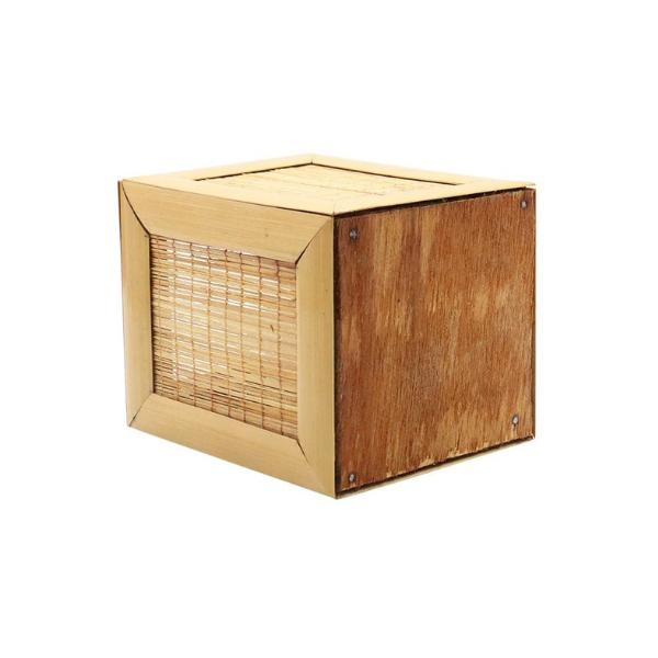 Handmade Bamboo Rectangular Pen Stand Natural Color 2 pcs for fruits storage. Jayanagar- handicraft