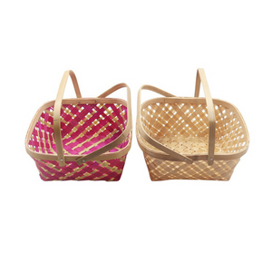 Bamboo gift hamper,fruits basket/flower storage. Joynagar handicraft