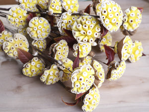 Decorative Burl Sola Wood Flower Stick Joynagar Handicraft Artificial Flowers color_yellow