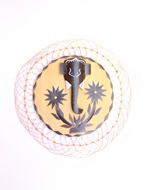 Bamboo natural round shape gonesha wall mount 10 inch for home decoration. Joynagar handicraft