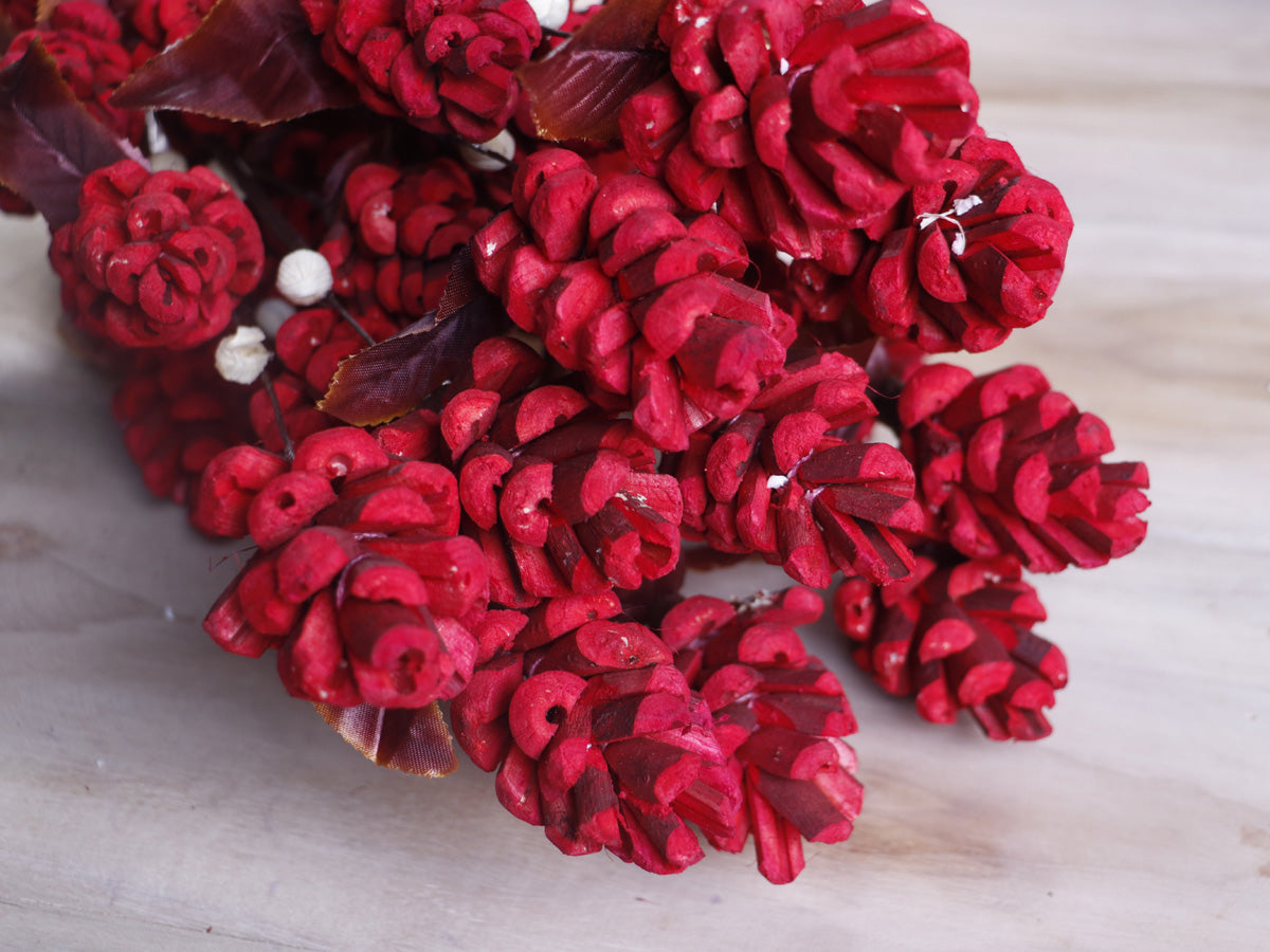 Decorative Sola Wood Pine Stick Joynagar Handicraft Artificial Flowers Homedecor color_red