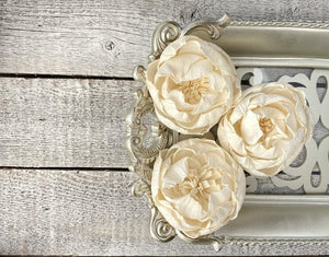 White Peony Sola Wood Flower - JOYNAGAR