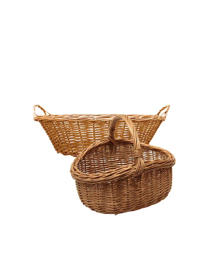 Cane Basket & Tray