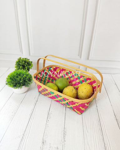 Bamboo Tray 12 inch Color With Handle Set of 2