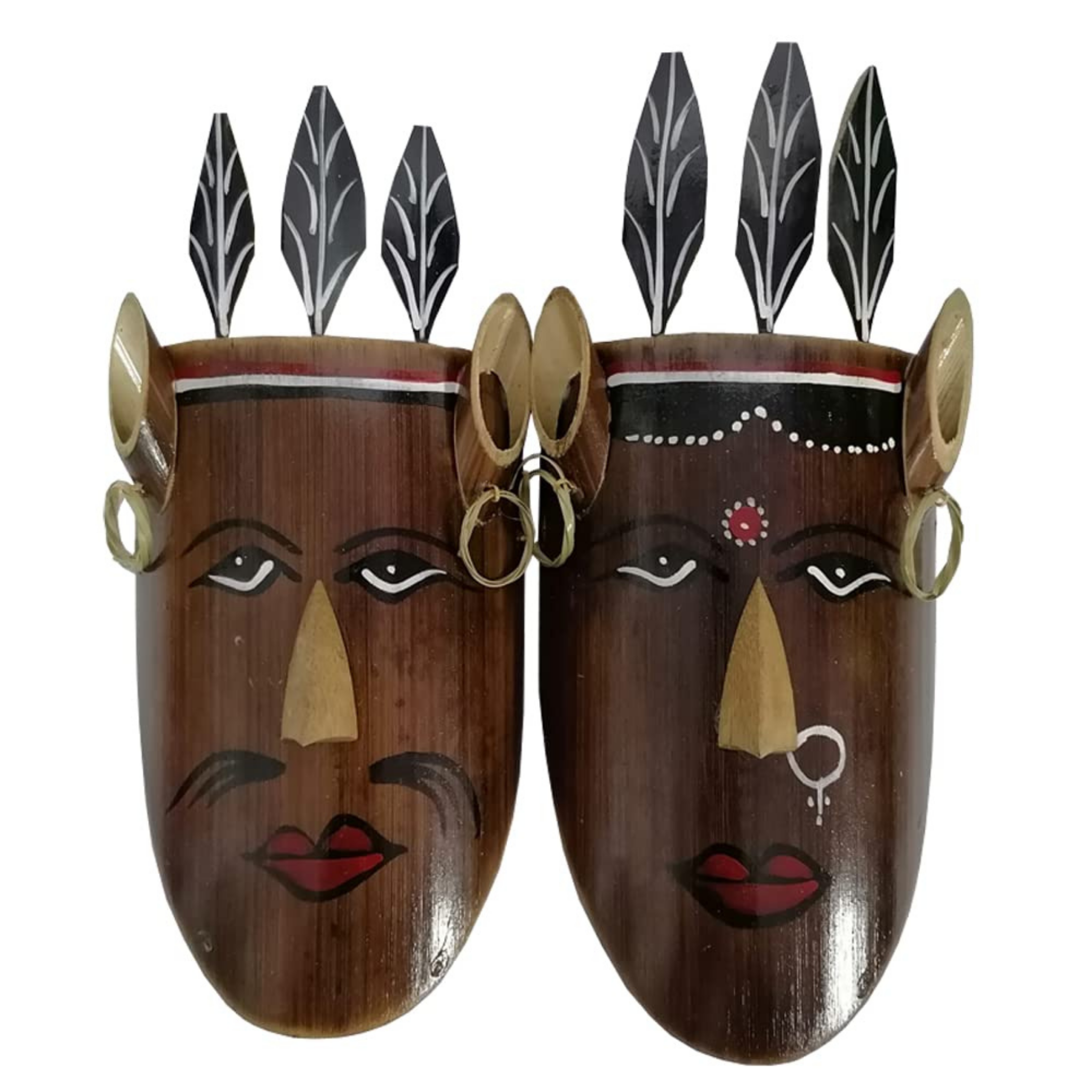 Bamboo Naga Mask Wall Mount Male Female Idol