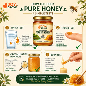 How to identify pure raw honey with simple home tests using Joygrove Sundarban Forest Honey