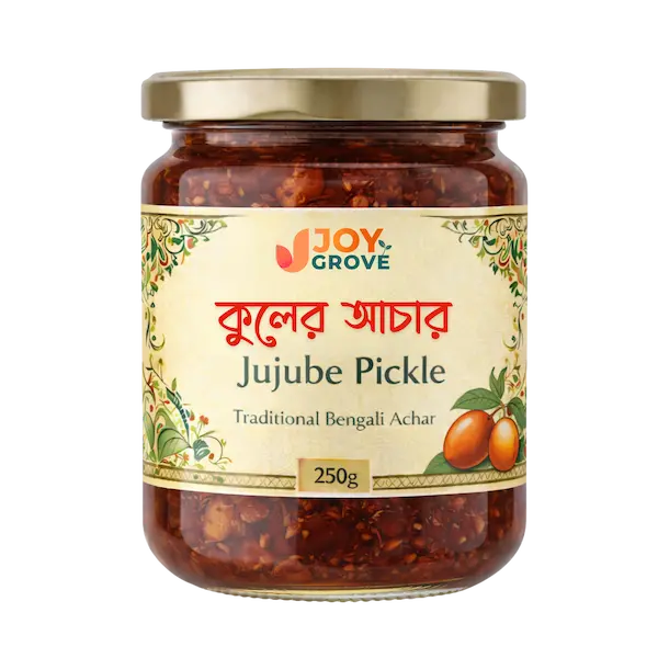 JOYGROVE Jujube Pickle also known as Kuler Achar, traditional Bengali pickle packed in air sealed glass jar 250g