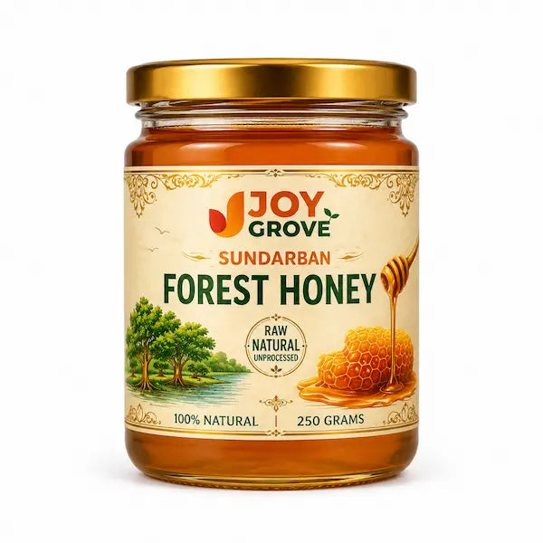 Joygrove Sundarban Forest Honey 250g raw natural unprocessed honey on white background