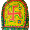 Bamboo Cane Handpaint Decorative Multicolor Bengali Style Soop/Kulo/Tray
