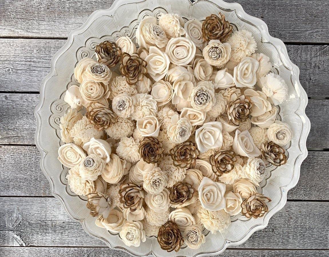 Sola wood Mini Assortment Artificial Flowers Random Design 3- 4 cm