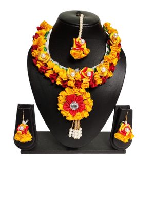 Handmade Wedding Haldi Ceremony Artificial Jewelry Necklace Urbashi Set- Joynagar 