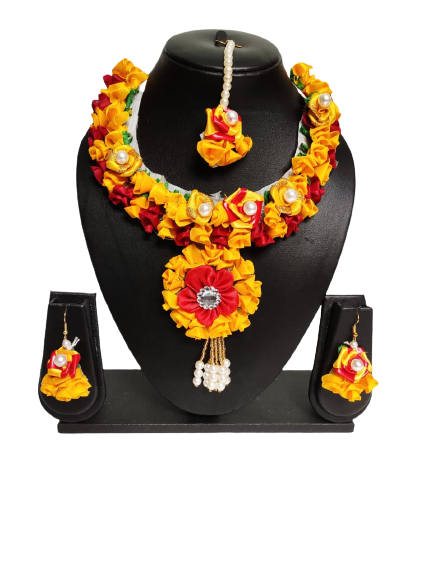 Handmade Wedding Haldi Ceremony Artificial Jewelry Necklace Urbashi Set- Joynagar 