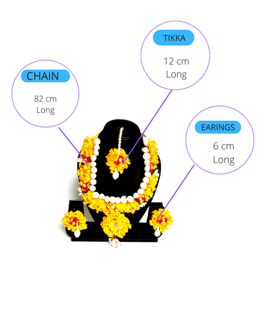 Handmade Weeding Haldi Ceremony Artificial Jewelry Necklace Rupashri Set