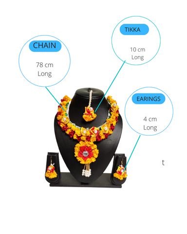 Handmade Weeding Haldi Ceremony Artificial Jewelry Necklace Urbashi Set