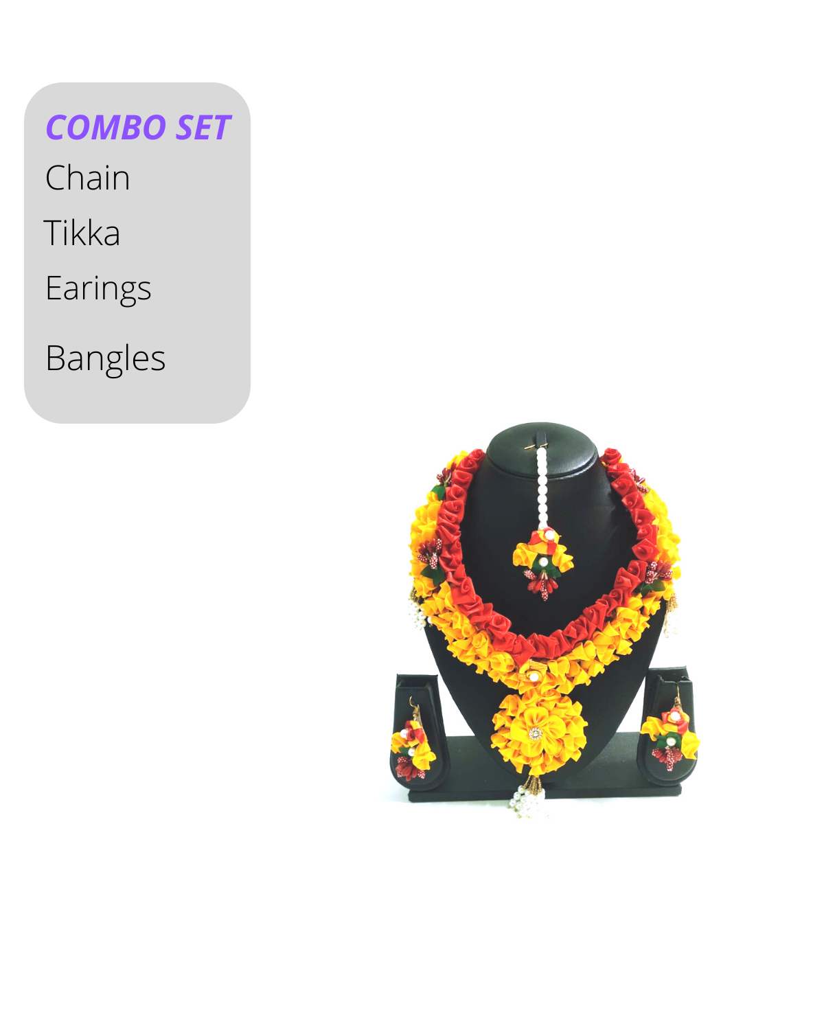 Handmade Wedding Haldi Ceremony Artificial Jewelry Necklace Chandrani Set