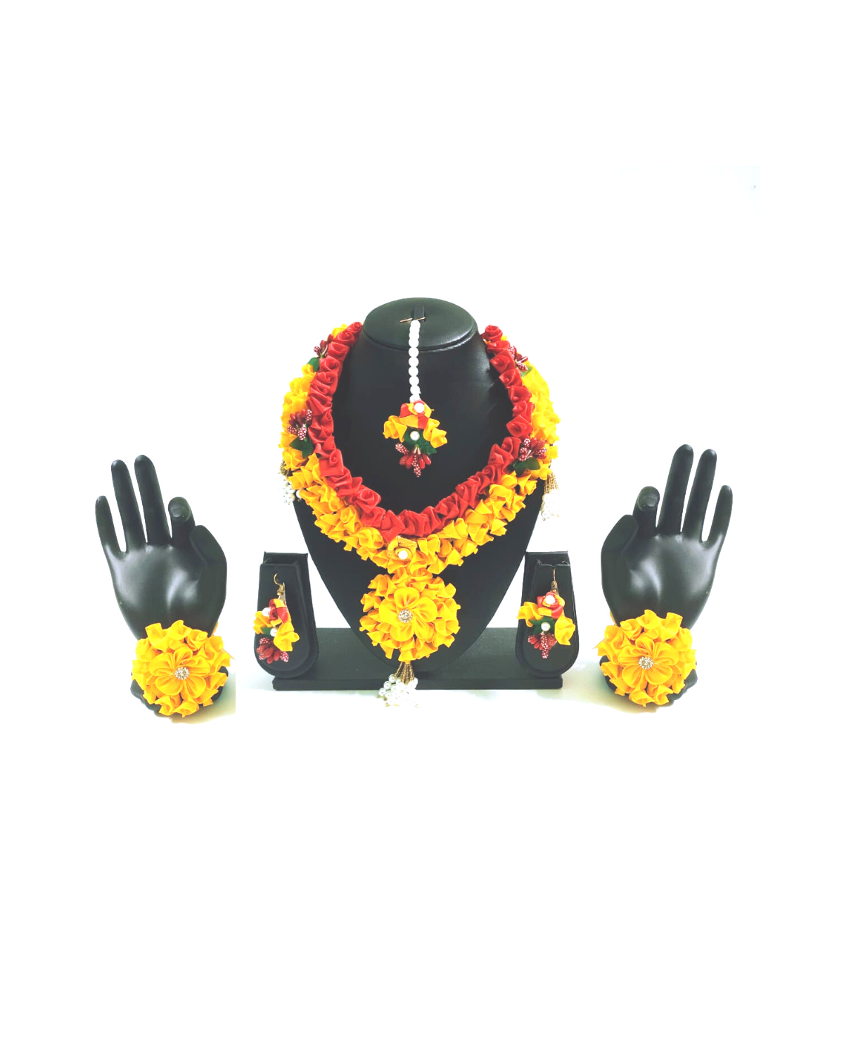 Handmade Wedding Haldi Ceremony Artificial Jewelry Necklace Chandrani Set