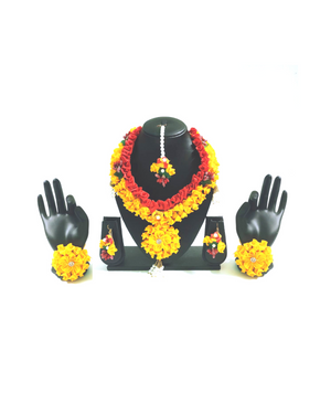 Handmade Wedding Haldi Ceremony Artificial Jewelry Necklace Chandrani Set