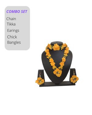 Handmade Weeding Haldi Ceremony Artificial Jewelry Necklace Daina Set