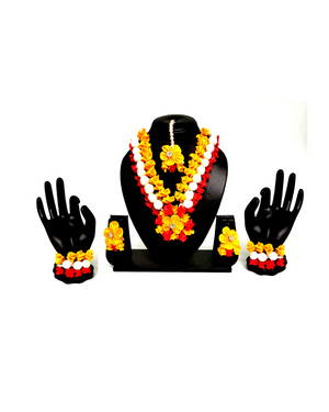 Handmade Weeding Haldi Ceremony Artificial Jewelry Necklace Chandrima Set