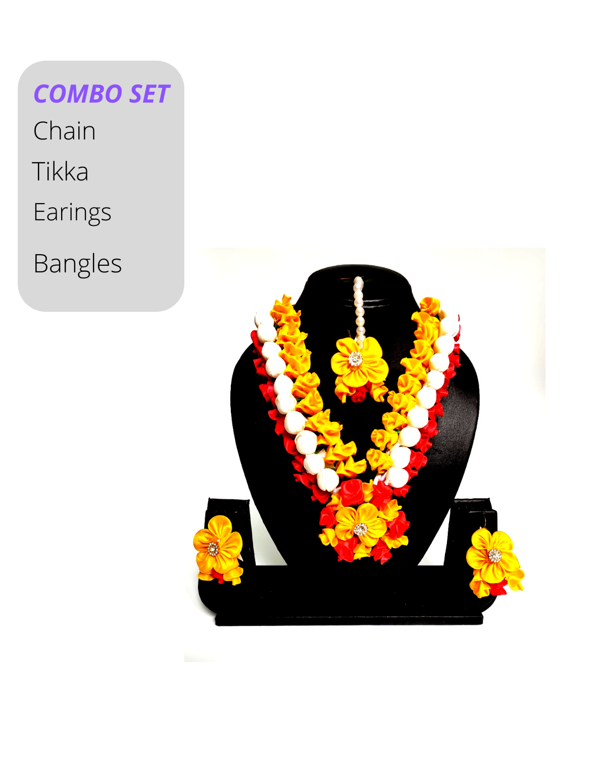 Handmade Weeding Haldi Ceremony Artificial Jewelry Necklace Chandrima Set