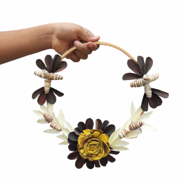 Butterfly Artificial Flower Door Wreath for décor. Joynagar - handicraft