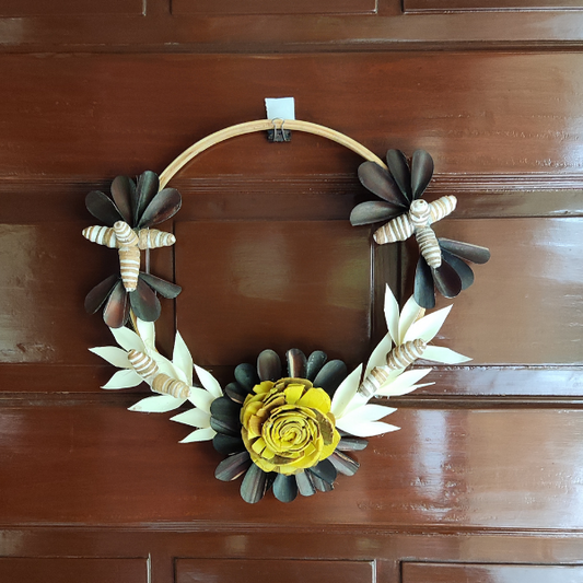 Butterfly Artificial Flower Door Wreath . Joynagar - handmade