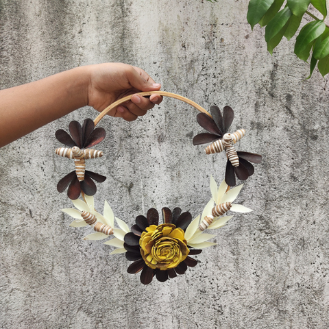 Butterfly Artificial Flower Door Wreath . Joynagar handicraft