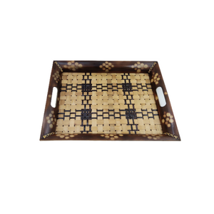 Handmade bamboo jungli tray. Joynagar-handicraft 