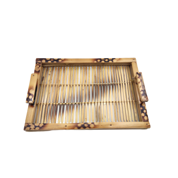 Handmade Bamboo Serving Tray with Small Handle