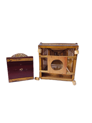 Bamboo Army Design Table Lamp Large  . Joynagar - handicraft