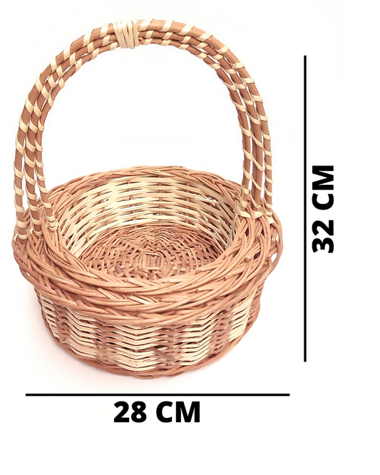 Willow Long Handle Flower Basket set of 3