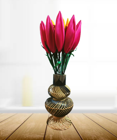 Handmade Bamboo Flower Vase Classic Olpe 10 Inch for decoration in home . joynagar-handicraft