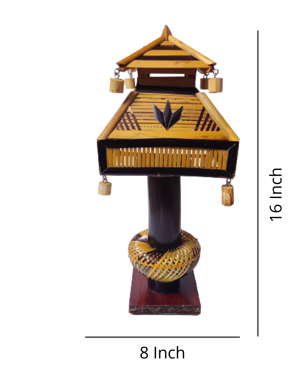 FINEST JOYNAGAR BAMBOO HANDICRAFT BAMBOO ARMY DESIGN TABLE LAMP LARGE SIZE FOR HOME LIVING ROOM AND BEDROOM . 