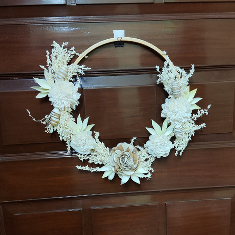 Rose Belle Exotic Natural Color Door Wreath. Joynagar- handicraft