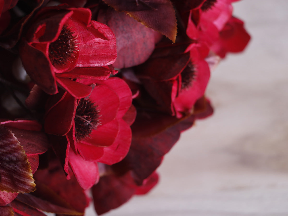 Decorative Sola Wood Skin Raju Stick Bunch for Flower Vase joynagar Handicraft Artificial Flowers color_red