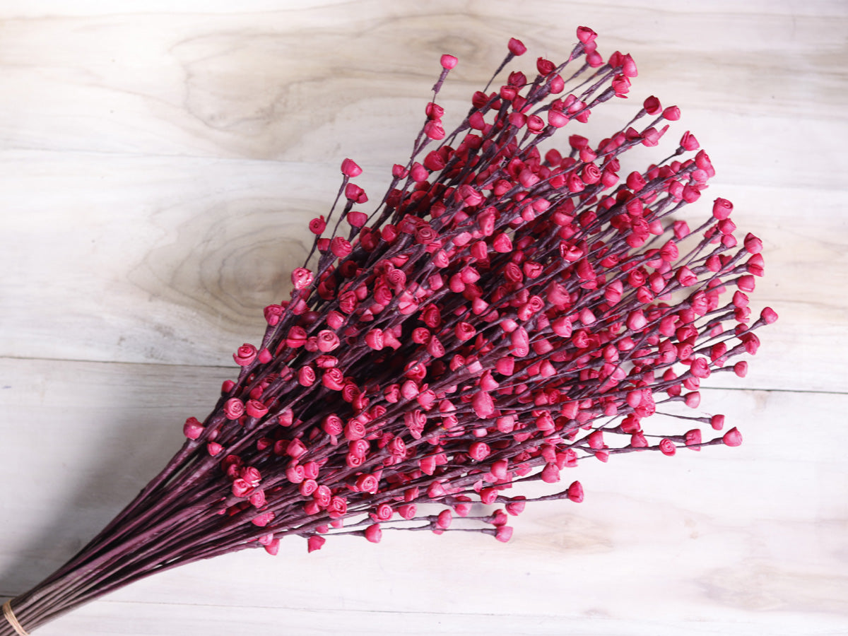 Colorful artificial sola wood rose buds sticks for DIY projects