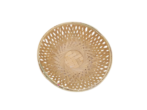 Bamboo tokri basket round natural plain  set of 5 for vegetables/fruits storage. Joynagar handicraft 