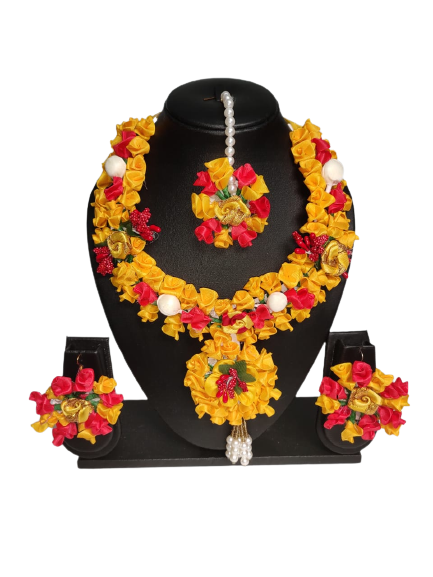 Handmade Weeding Haldi Ceremony Artificial Jewelry Necklace Kohinur Set-Joynagar Handmade