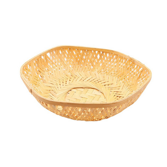 Handmade Bamboo Hexagonal Tokri / Gift Hamper Basket Set of 10 for fruits storage. Joynagar-handicraft 